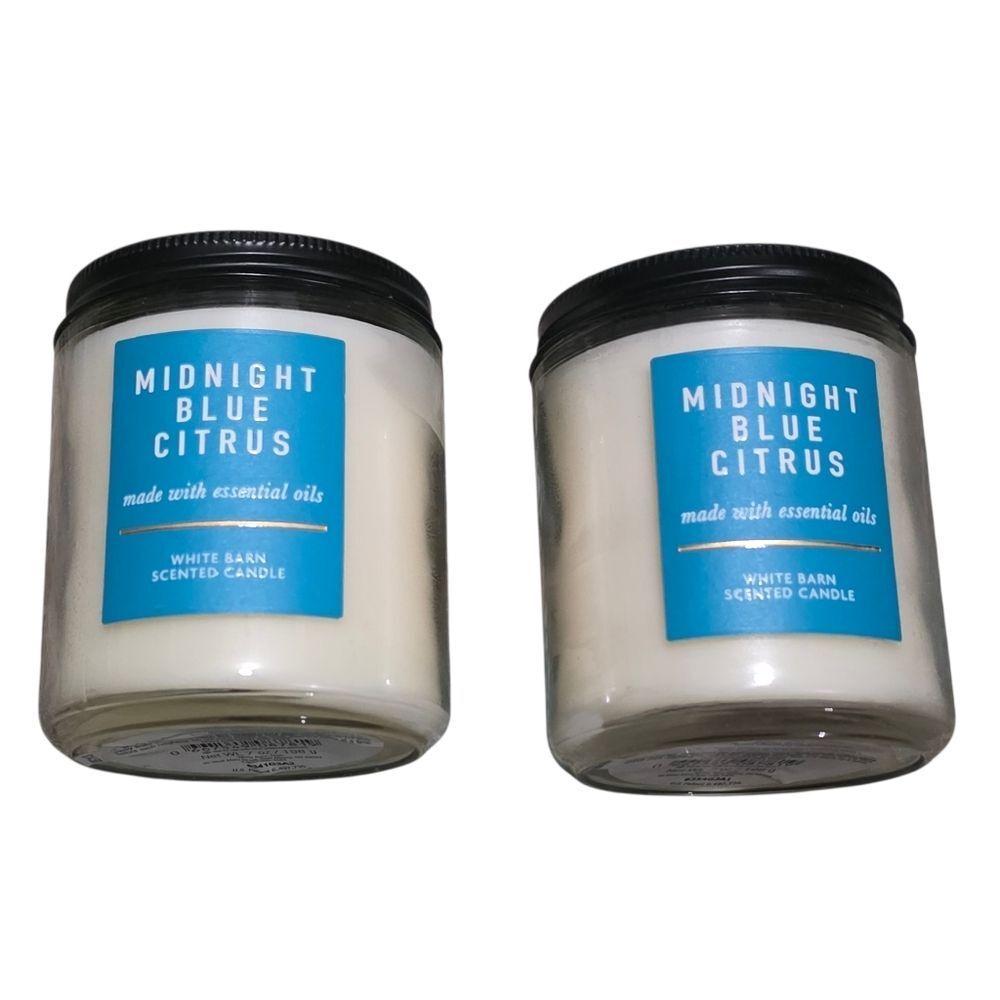 White Barn Midnight Blue Citrus Candle - Blue and White